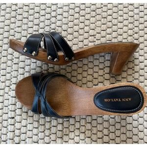 Ann Taylor Navy and Brown Sandals